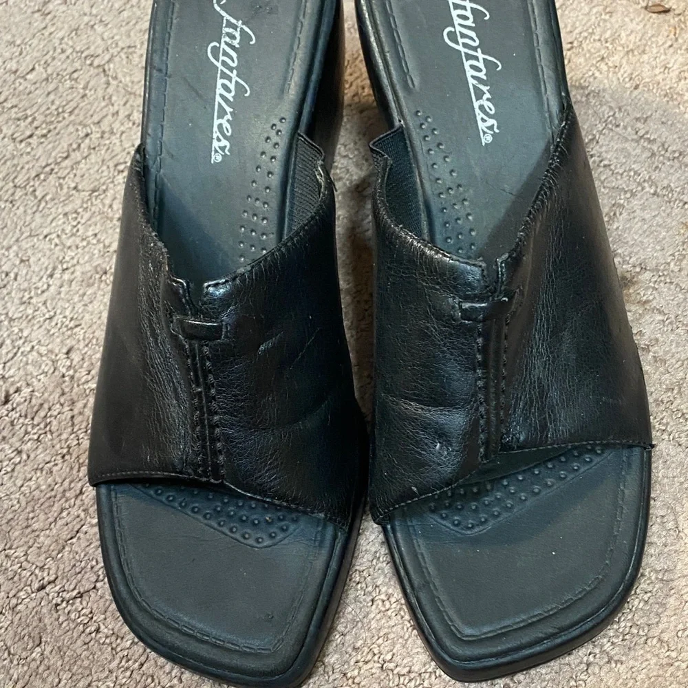 Women's Black Size 8.5 Mules w/ Wedge Heel Summer Neutral Academia Spring